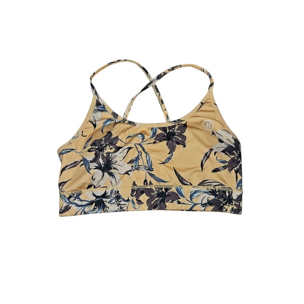 Hurley Floral Criss-Cross Sports‎ Bra Size Large